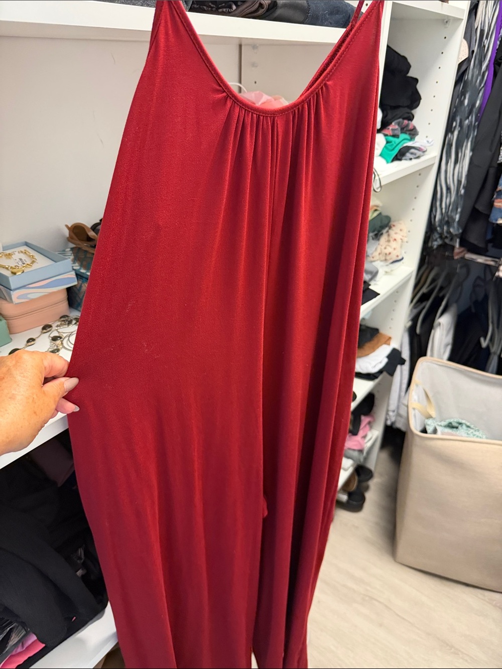 Burgundy Sleeveless Maxi Slip Dress